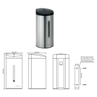 Automatisk Sæbedispenser Krom Mat 700 ml