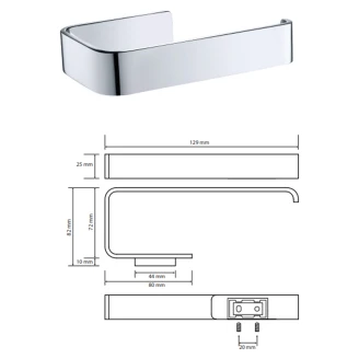 Toiletpapirholder uden Låg <strong>Fleurette</strong>  Krom Blank