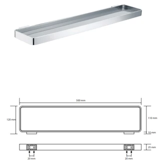Badeværelse Hylde <strong>Fleurette</strong>  Krom Blank 50 cm