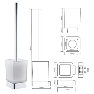 Toiletbørste <strong>Fleurette</strong>  Krom Blank