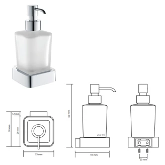 Sæbedispenser <strong>Fleurette</strong>  Krom Blank 250 ml