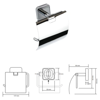 Toiletpapirholder med Låg <strong>Maeve</strong>  Krom Blank