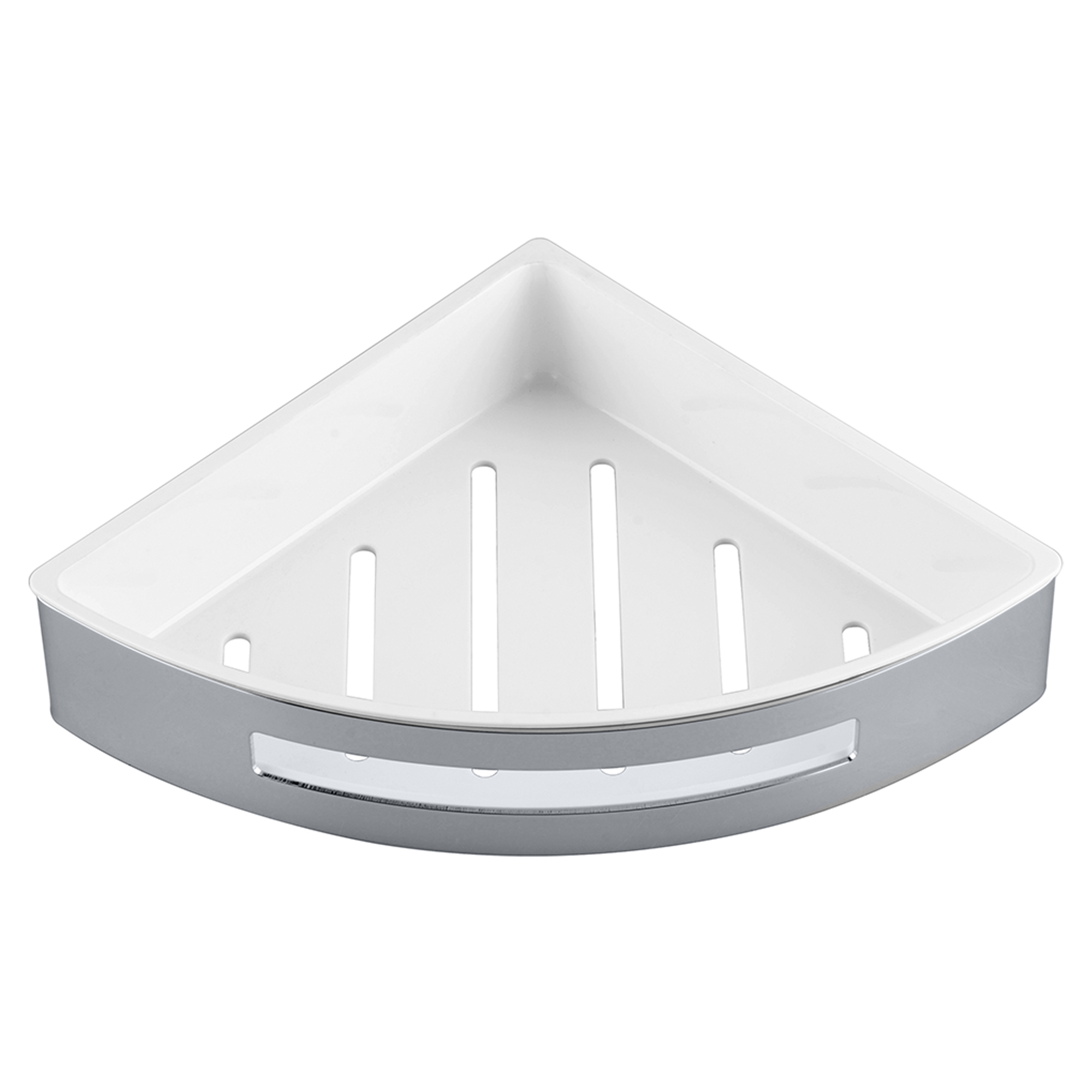 Hjørnebadeværelseshylde Line Hvid-Krom 31 cm