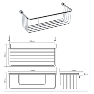 Badeværelse Hylde <strong>Line</strong>  Krom Blank 32 cm