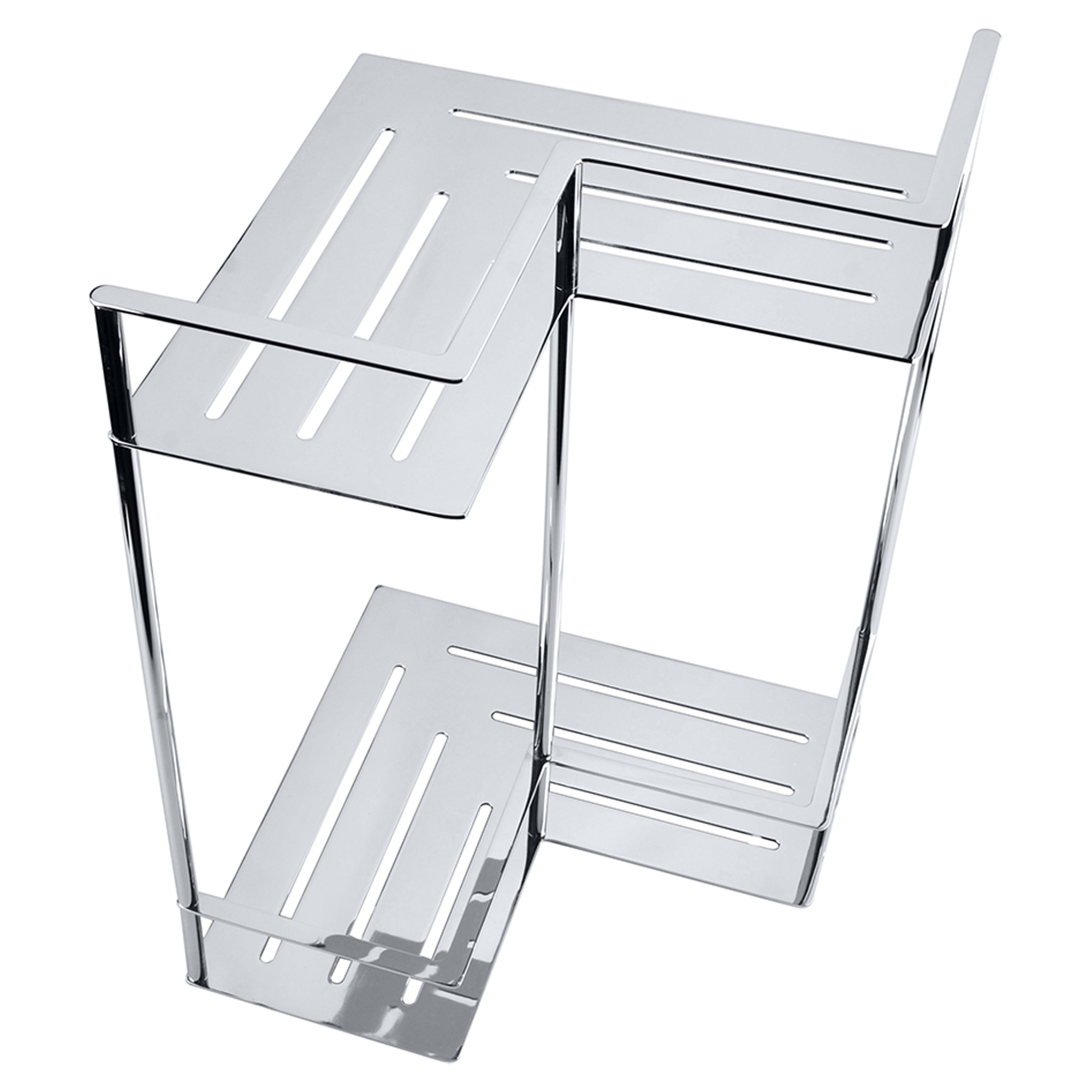 Dobbelte Hjørnebadeværelseshylde Line Krom Blank 36 cm