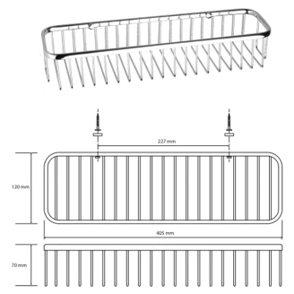 Badeværelse Hylde <strong>Line</strong>  Krom Blank 41 cm