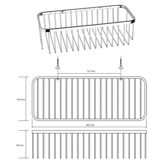 Badeværelse Hylde <strong>Line</strong>  Krom Blank 31 cm