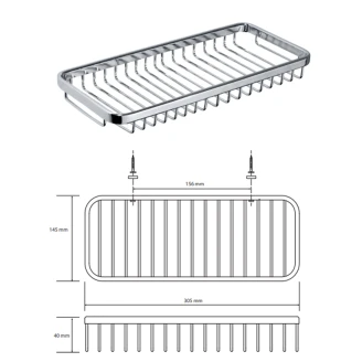Badeværelse Hylde <strong>Line</strong>  Krom Blank 31 cm