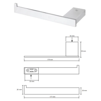 Toiletpapirholder <strong>Zave</strong>  Krom Blank