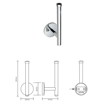 Toiletrulleholder til Reservruller <strong>Harlo</strong>  Krom Blank