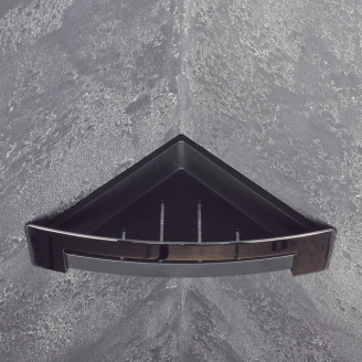 Hjørnebadeværelseshylde <strong>Line</strong>  Sort-Krom