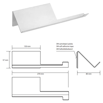 Toiletrulleholder med Hylde <strong>Belro</strong>  Krom Mat