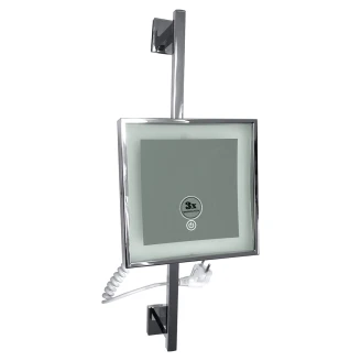 Makeup-Spejl med LED-belysning <strong>Elega</strong>  Krom Blank 20x20 cm