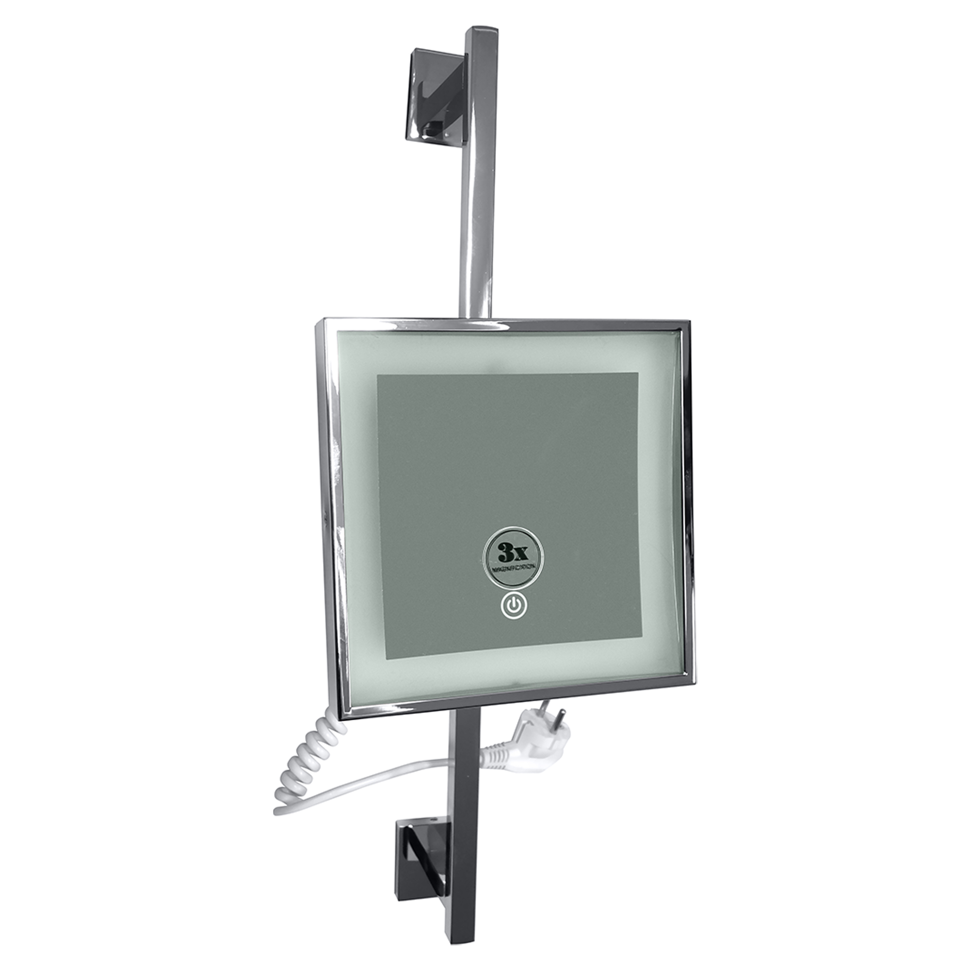 Makeup-Spejl med LED-belysning Elega Krom Blank 20x20 cm