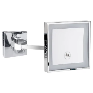 Makeup-Spejl med LED-belysning <strong>Elega</strong>  Krom Blank 20x20 cm