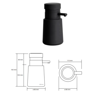 Sæbedispenser Sort Mat 450 ml
