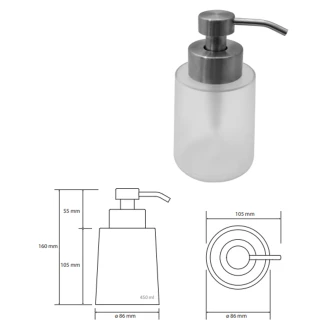 Sæbedispenser Krom Mat 450 ml