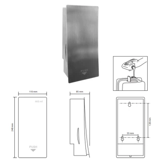 Sæbedispenser Krom Matt 800 ml