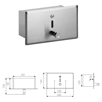 Integreret Sæbedispenser Krom Mat 1000 ml