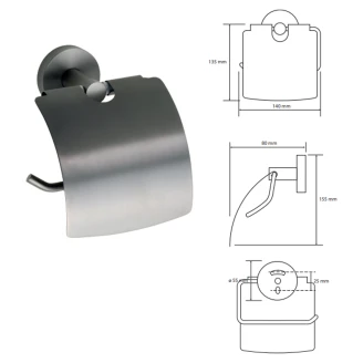 Toiletpapirholder med Låg <strong>Oslo</strong>  Grafit Mat