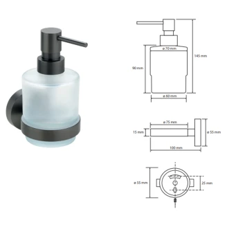 Sæbedispenser <strong>Oslo</strong>  Grafit Mat 200 ml