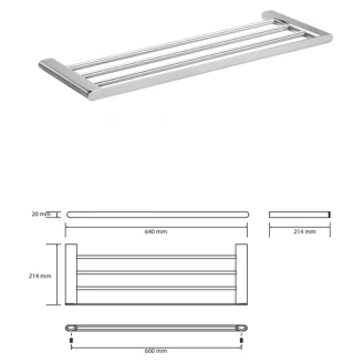 Håndklædestang <strong>Cendre</strong>  Krom Blank 60 cm