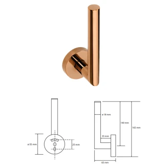 Toiletrulleholder til Reservruller <strong>Salina</strong>  Guld Kobber Blank