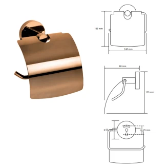 Toiletpapirholder med Låg <strong>Salina</strong>  Guld Kobber Blank