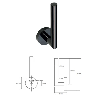 Toiletrulleholder til Reservruller <strong>Oslo</strong>  Sort Blank