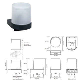 Sæbedispenser <strong>Ektorp</strong>  Sort Matt 250 ml