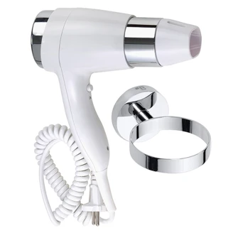 Hårtørrer med Holder Hvid Mat