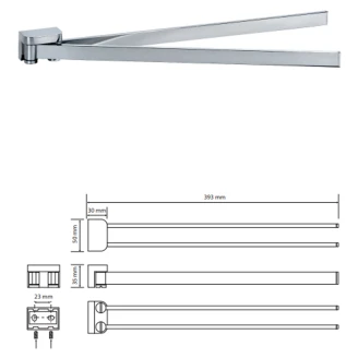 Håndklædeholder Snurra <strong>Fleurette</strong>  Krom Blank