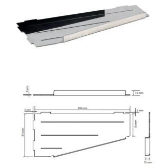 Badeværelse Hylde <strong>Line</strong>  Krom Blank 30 cm