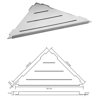 Badeværelse Hylde <strong>Line</strong>  Krom Blank 30 cm
