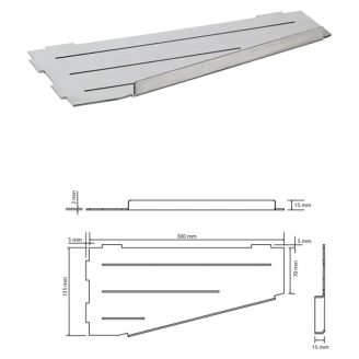 Badeværelse Hylde <strong>Line</strong>  Krom Blank 30 cm