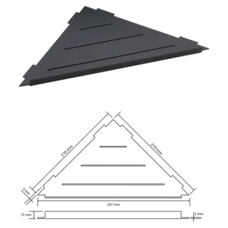 Badeværelse Hylde <strong>Line</strong>  Sort Mat 30 cm