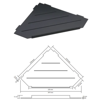 Badeværelse Hylde <strong>Line</strong>  Sort Mat 30 cm
