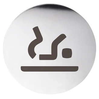 Stellerum Piktogram 8x8 cm Krom Blank Rund