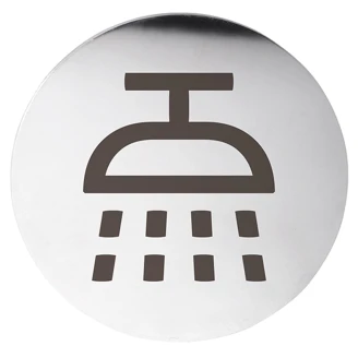 Bruser Piktogram 8x8 cm Krom Blank Rund