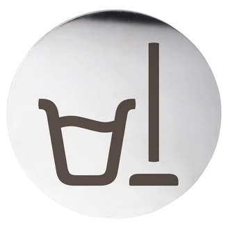 Rengøringsrum Piktogram 8x8 cm Krom Blank Rund