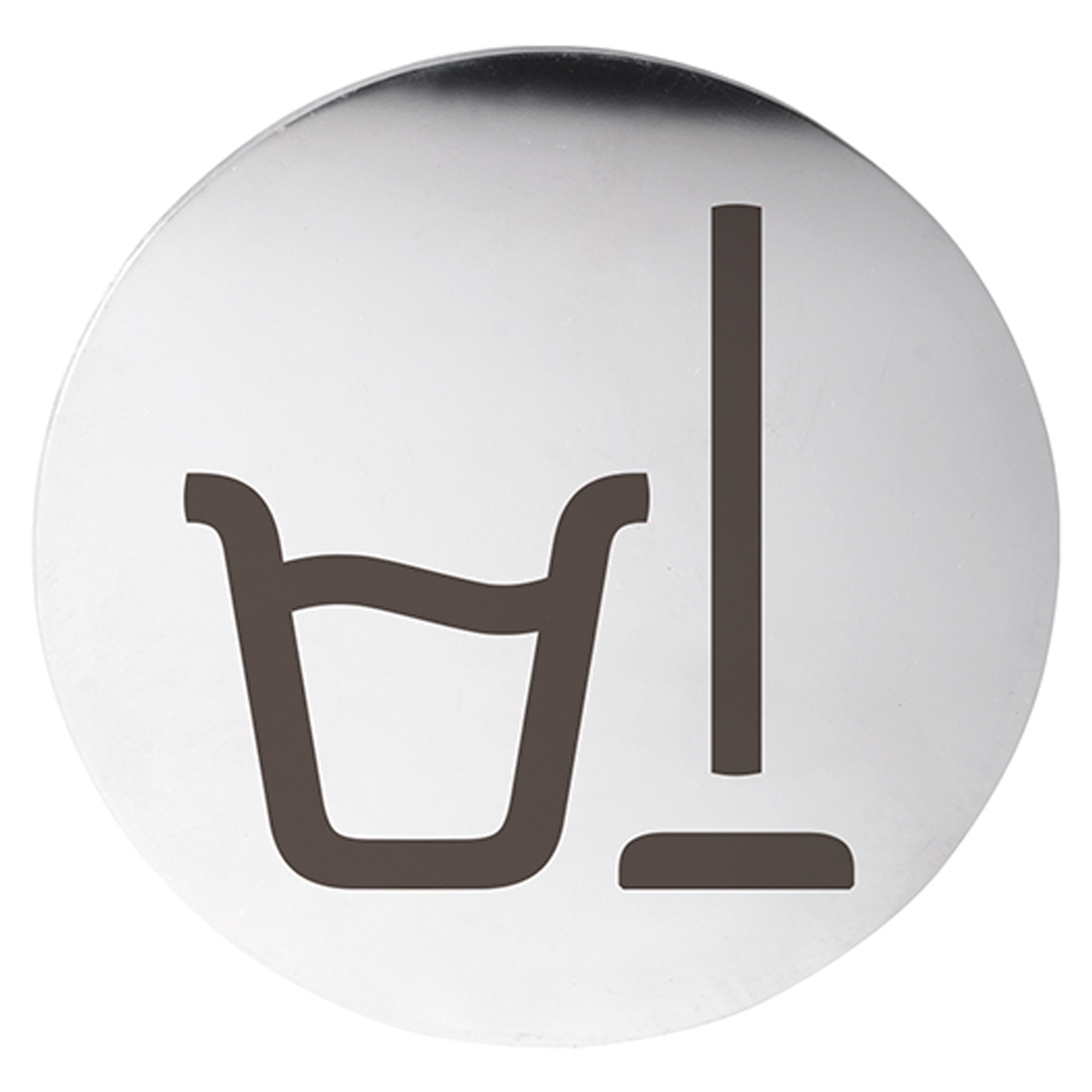 Rengøringsrum Piktogram 8x8 cm Krom Blank Rund