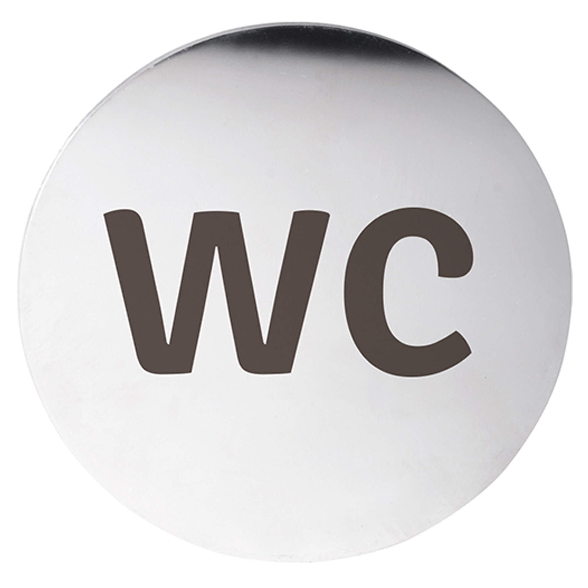 WC Piktogram 8x8 cm Krom Blank Rund