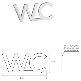 WC Piktogram Krom Blank