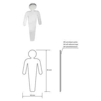 Herretoilet Piktogram Krom Blank