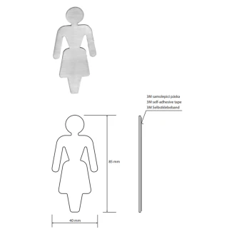 Dametoilet Piktogram Krom Mat