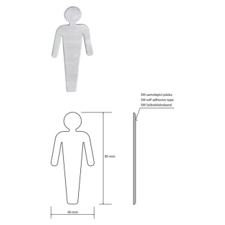 Herretoilet Piktogram Krom Mat