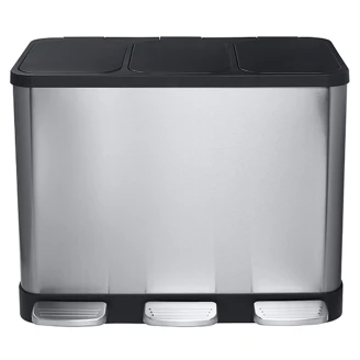 Affaldssorteringsbeholder 3x14 l Krom Mat