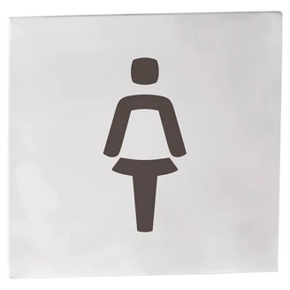 Dametoilet Piktogram Krom Mat Firkantet