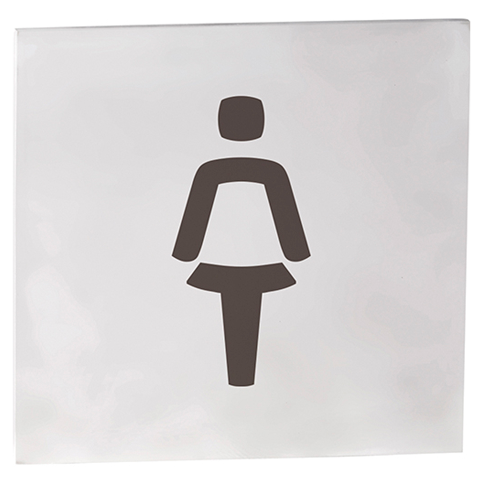 Dametoilet Piktogram Krom Mat Firkantet