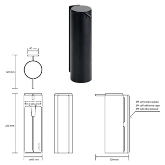 Sæbedispenser <strong>Civio</strong>  Sort Mat 500 ml